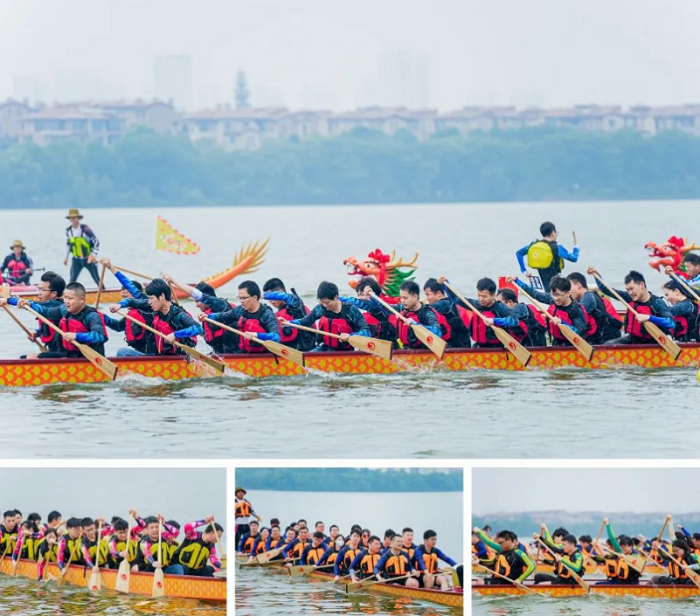 all eight teams propelled their dragon boats